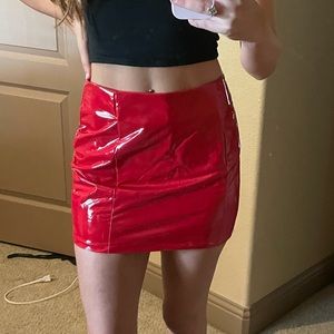 Shein patent leather skirt